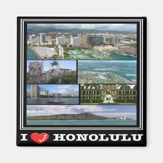 ZHI011 HONOLULU I LIEFT, HAWAII, Mozaïek, Fridge Magneet (Voorkant)