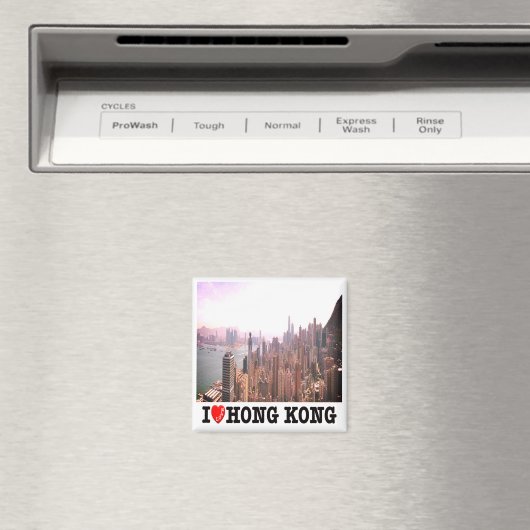 zHK015 I Love HONG KONG, Asia, Fridge Magnet (Insitu (Vaatwasser))