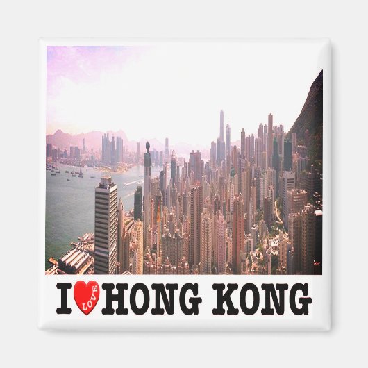 zHK015 I Love HONG KONG, Asia, Fridge Magnet (Voorkant)