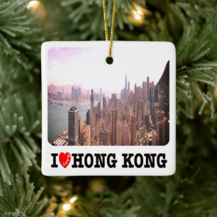 zHK015 I Love HONG KONG, Asia, Keramisch Ornament