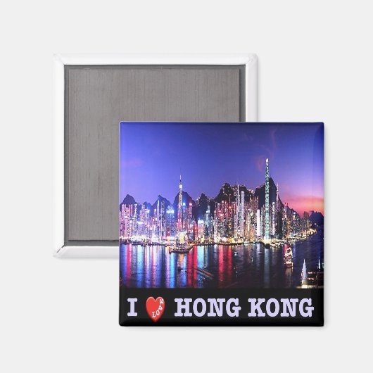 zHK016 I Love HONG KONG, Asia, Fridge Magneet (Voorkant / Achterkant)