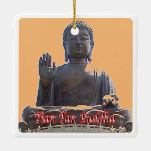 zHK020 TIAN TAN BUDDHA, Hong Kong, Souvenir Keramisch Ornament (Achterkant)