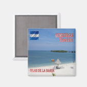 ZHN005 ROATAN, Bay Islands, Honduras, Fridge Magneet (Voorkant / Achterkant)