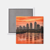 zHR004 ZAGREB, Kroatië, Europa, Fridge Magneet (Voorkant / Achterkant)