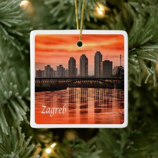 zHR004 ZAGREB, Kroatië, Europa, Keramisch Ornament (Boom)