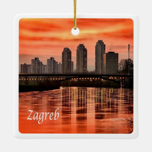 zHR004 ZAGREB, Kroatië, Europa, Keramisch Ornament (Achterkant)