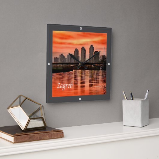 zHR004 ZAGREB, Kroatië, Europa, Vierkante Klok (Kantoor)