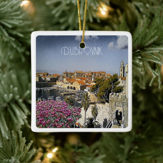 zHR019 DUBROVNIK, Kroatië, Keramisch Ornament (Boom)