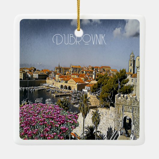 zHR019 DUBROVNIK, Kroatië, Keramisch Ornament (Achterkant)