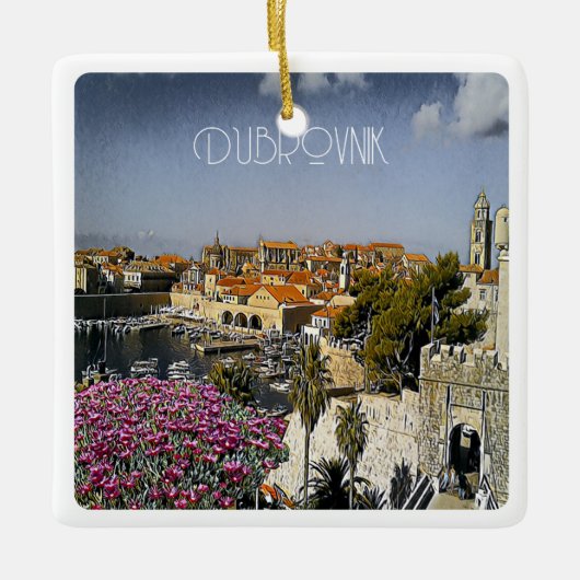 zHR019 DUBROVNIK, Kroatië, Keramisch Ornament (Voorkant)