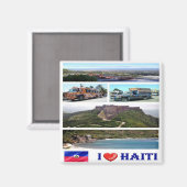 zHT002 HAITI I Love, Mosaic, America, Fridge Magneet (Voorkant / Achterkant)