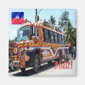 zHT005 HAITI, Tap Tap Public Transportation, Fridg Magneet (Voorkant)