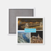 zHU003 BUDAPEST Hongarije, Fridge Magneet (Voorkant / Achterkant)