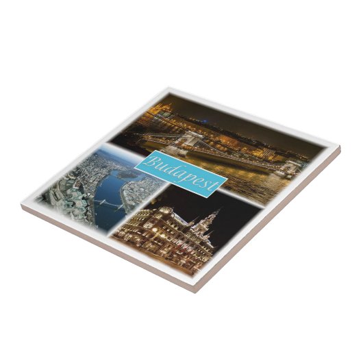 zHU003 BUDAPEST Hongarije, Tegeltje (Zijkant)