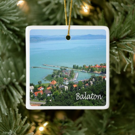 zHU009 BALATON, Hongarije, Europa, Keramisch Ornament (Boom)