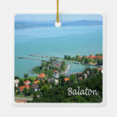 zHU009 BALATON, Hongarije, Europa, Keramisch Ornament (Achterkant)