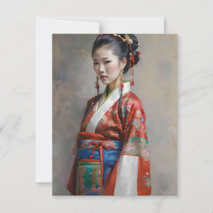 Zhuang Chinese Woman C Feestdagenkaart