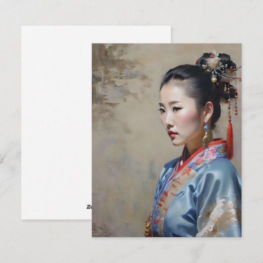 Zhuang Chinese Woman D Feestdagenkaart (Voorkant / Achterkant)