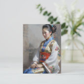 Zhuang Chinese Woman E Feestdagenkaart (Staand voorkant)