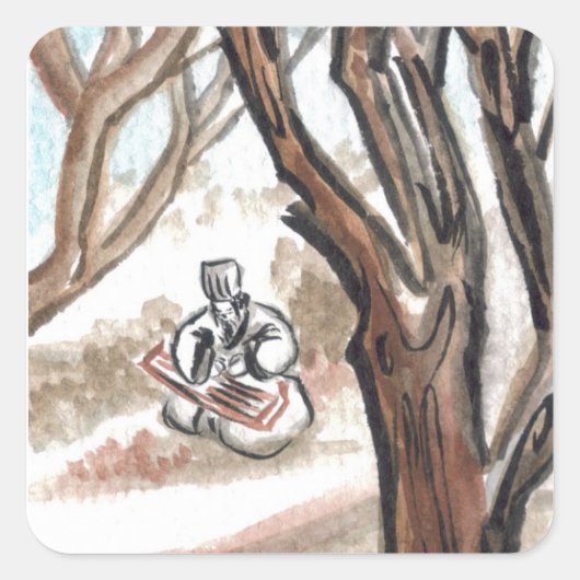 Zhuge Liang Romance van de Drie Koninkrijken Stick Vierkante Sticker (Voorkant)