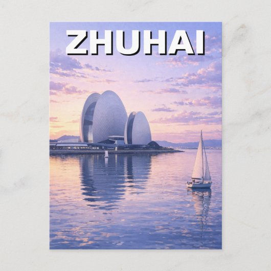 Zhuhai China Reis Briefkaart (Voorkant)