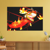 Zhulong Vuurdraak Canvas Afdruk (Insitu (Woonkamer))