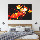 Zhulong Vuurdraak Canvas Afdruk (Insitu (Slaapkamer))