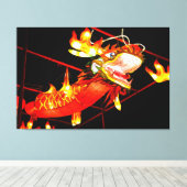 Zhulong Vuurdraak Canvas Afdruk (Insitu (Houten vloer))