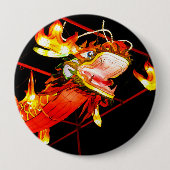 Zhulong Vuurdraak Ronde Button 4,0 Cm (Voorkant)