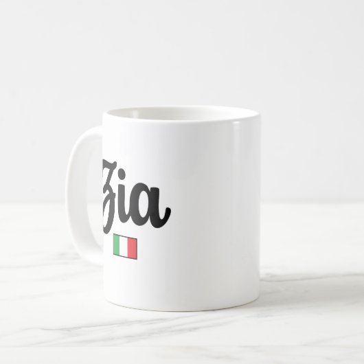 Zia (Aunt) Italian Flag Mug Koffiemok (Voorkant links)