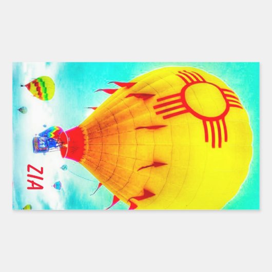 Zia ballon rechthoekige sticker (Voorkant)