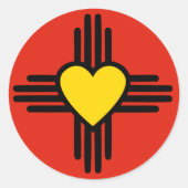 Zia hartsymbool ronde sticker (Voorkant)