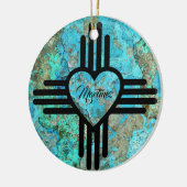 Zia Heart, aangepaste naam kerstboomversiering Keramisch Ornament (Links)