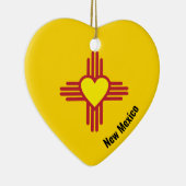 Zia Heart Add Name New Mexico KerstTree Gift Keramisch Ornament (Rechts)