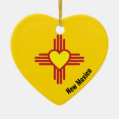Zia Heart Add Name New Mexico KerstTree Gift Keramisch Ornament (Voorkant)