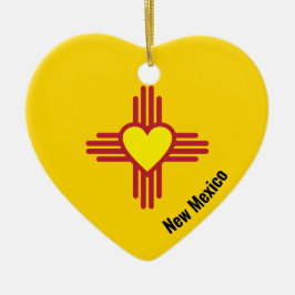 Zia Heart Add Name New Mexico KerstTree Gift Keramisch Ornament