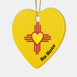 Zia Heart Add Name New Mexico KerstTree Gift Keramisch Ornament