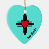Zia Heart Add Name New Mexico KerstTree Gift Keramisch Ornament (Rechts)