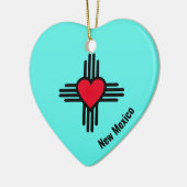 Zia Heart Add Name New Mexico KerstTree Gift Keramisch Ornament (Links)