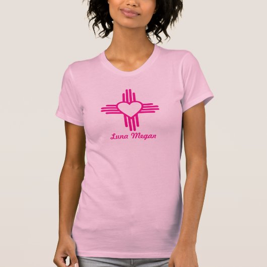  Zia Heart Pink T-shirt voor dames (Voorkant)