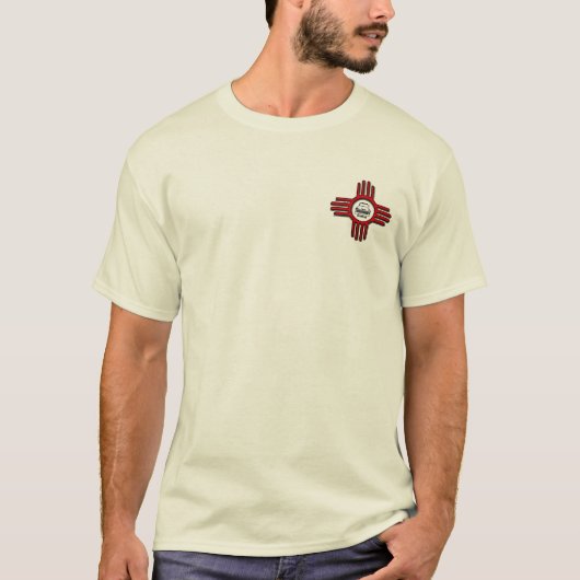 Zia Rising back, Zia Bob small front Tshirt (Voorkant)