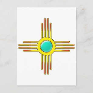 Zia Sonne - Zia Pueblo - Kraft Symbol Briefkaart