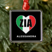 Zia Specialized Italiaans "Flag Heart Ornament" Metalen Ornament