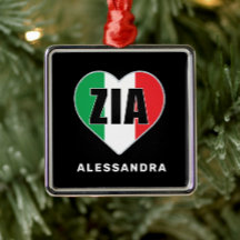 Zia Specialized Italiaans "Flag Heart Ornament"