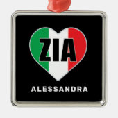 Zia Specialized Italiaans "Flag Heart Ornament" Metalen Ornament (Voorkant)