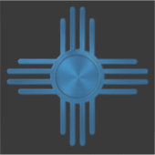 Zia Sun Blauw Sticker (Voorkant)