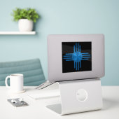 Zia Sun Blauw Sticker (Laptop op bureau)