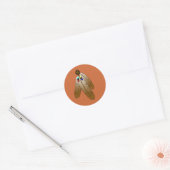 Zia Sun en Feathers Ronde Sticker (Envelop)