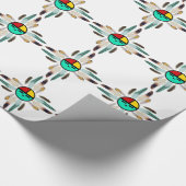 Zia Sun God met de veren Cadeaupapier (Hoek)