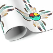 Zia Sun God met de veren Cadeaupapier (Rol Hoek)